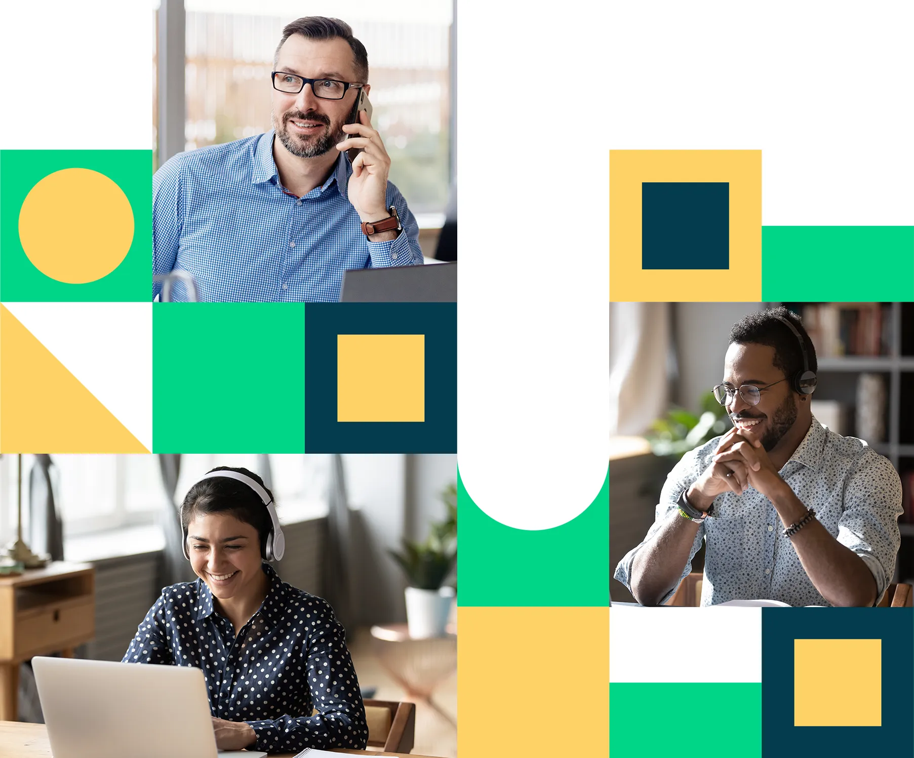 Collage of various employees working